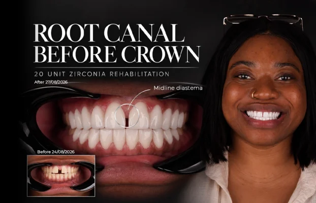 Root Canal Before Crown: How Three Endodontic Treatments Fitted Inside a 20 Unit Zirconia Rehabilitation